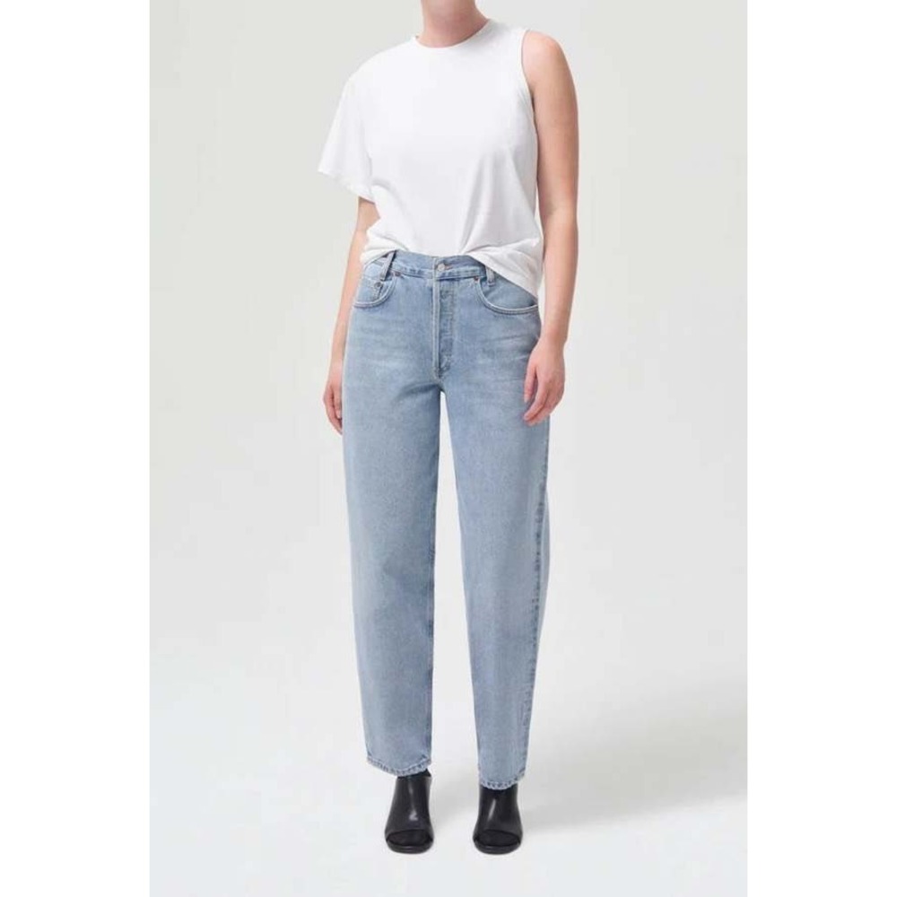 Agolde Tapered Baggy Jeans‎ Women 27 Light Blue Button Fly High Rise